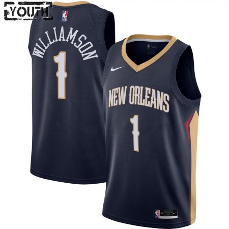 New Orleans Pelicans Zion Williamson 1 Nike 2020-2021 Icon Edition Lasten Pelipaidat Swingman